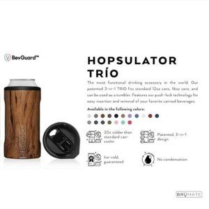 Brumate Hopsulator Trio 3-in-1 Can Insulator – Keeps 12oz Or 16oz Cans Cold In Style (Matte Black)